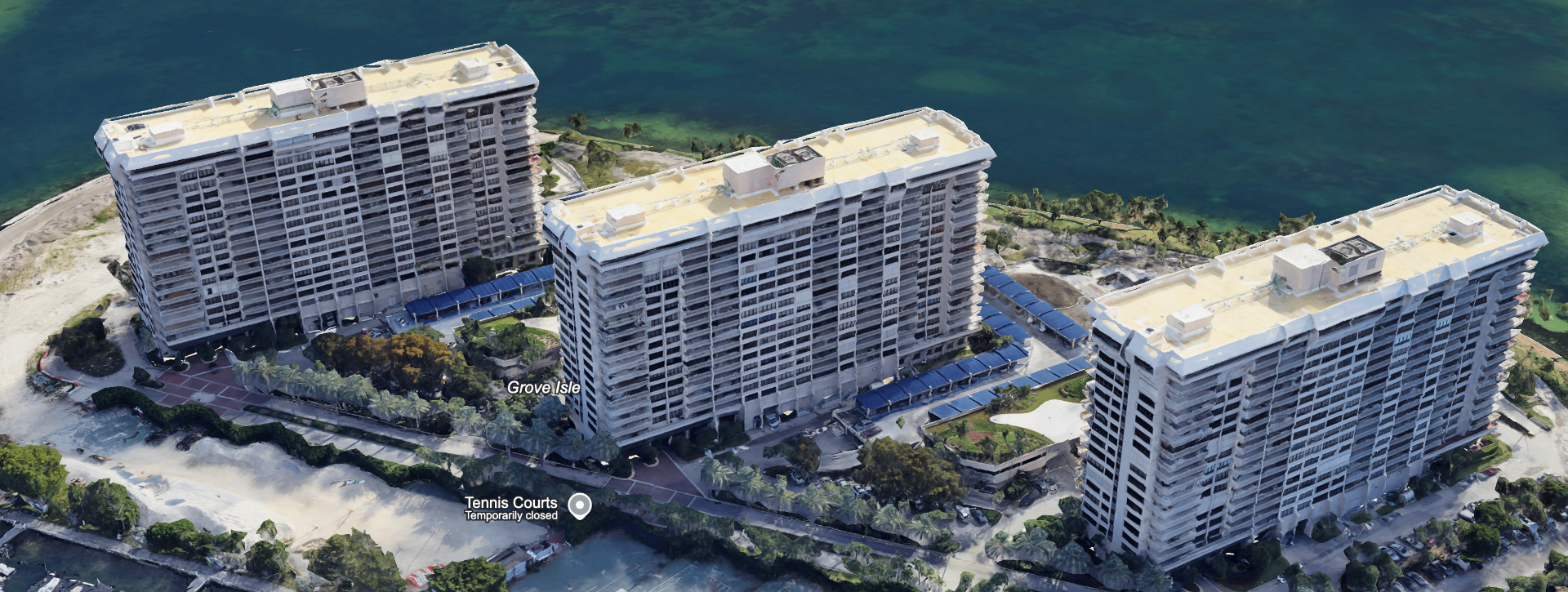 Grove Isle Oceanfront Towers before restoration
